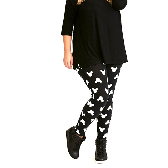 Torrid Mickey Mouse Print Leggings Size 